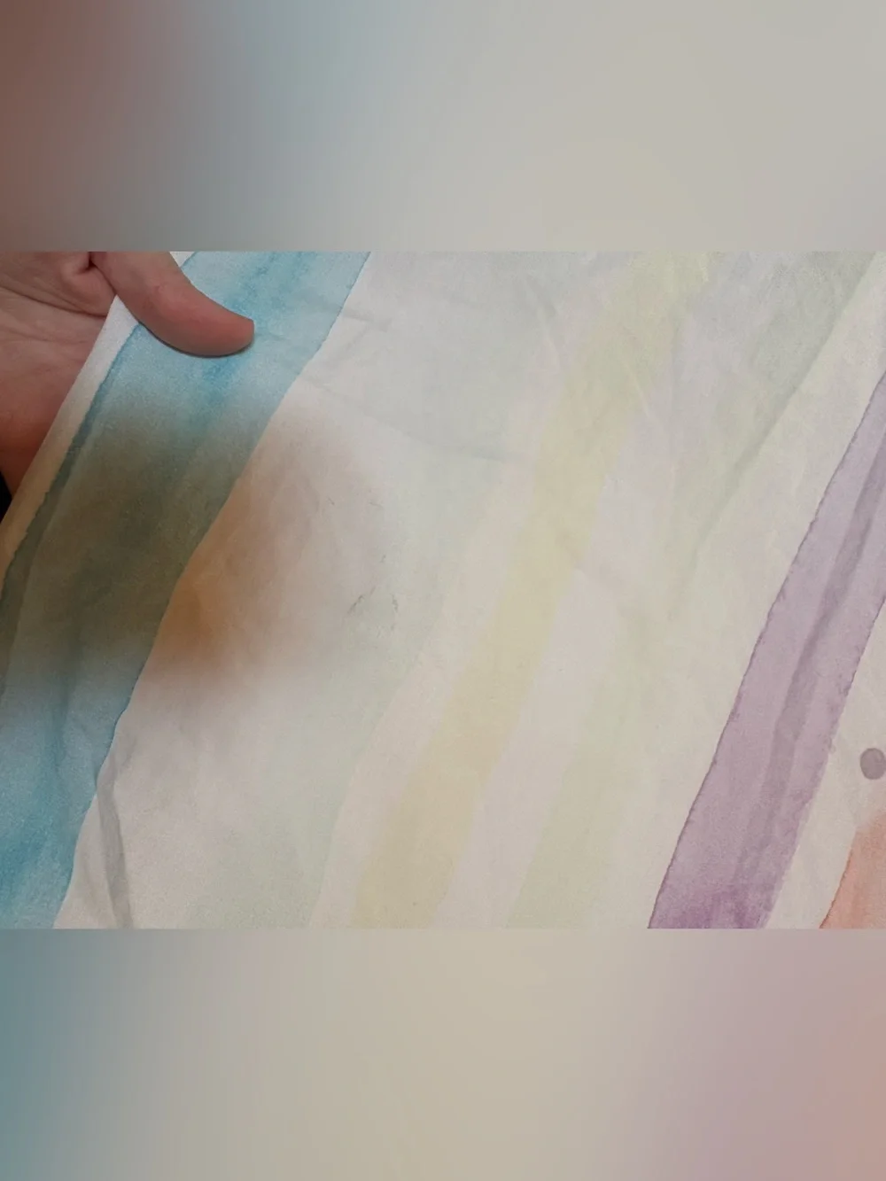 Pottery Barn Kids Kayla Stripe Organic Duvet Cover Watercolor Stripes Full/Queen